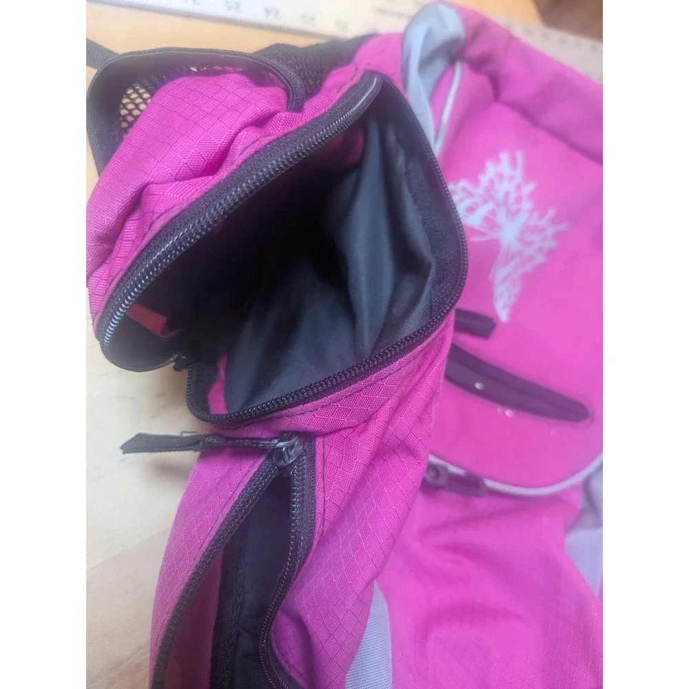 L.L.Bean Pink Butterfly Backpack  Black‎ School Book Bag Travel Daypack Hiking